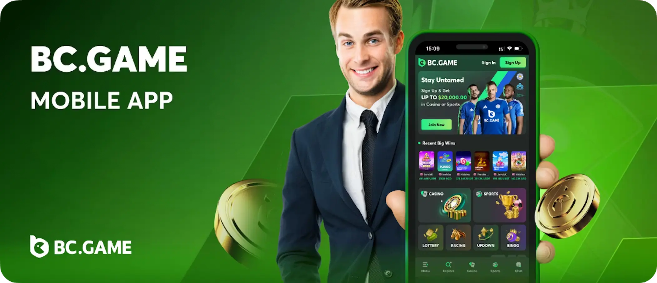 Acesso ao casino através da app oficial no telemóvel